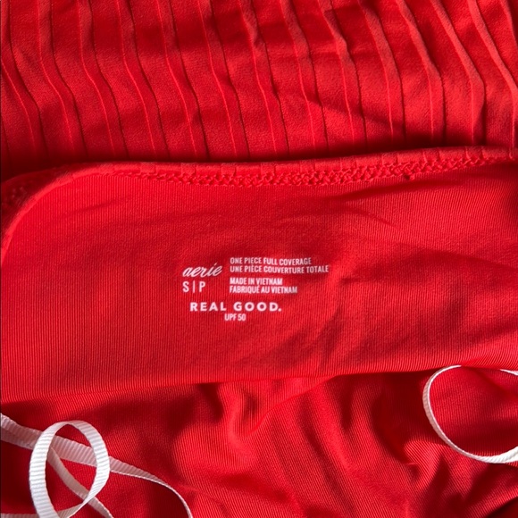 Aerie Red Ribbed Cut-Out Monokini - Picture 7 of 7